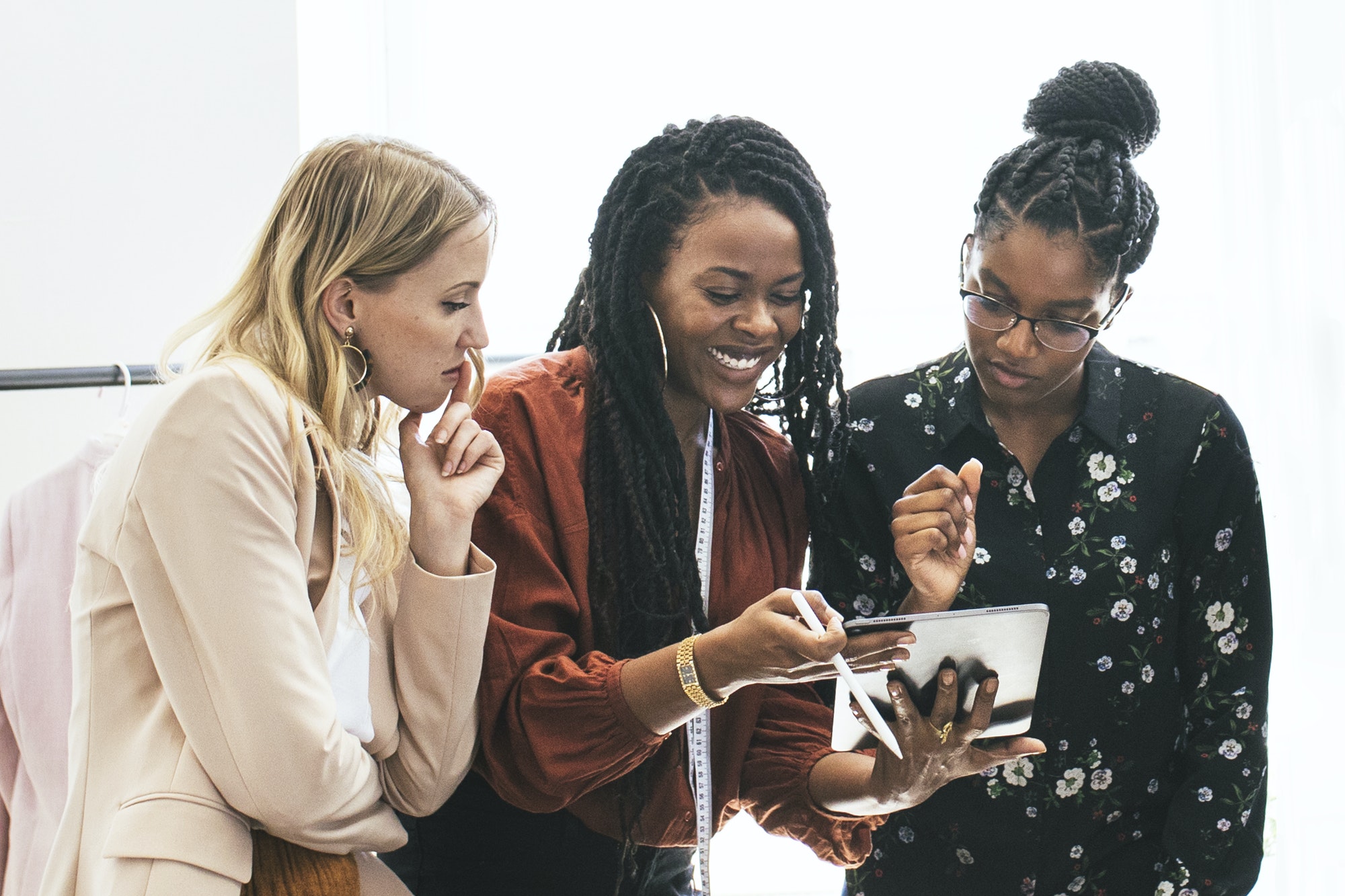 Casual women working together